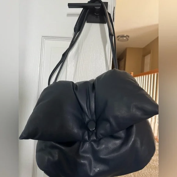 Celine Navy Blue Leather Pheobe Pillow Women's Bag - Picture 1 of 7